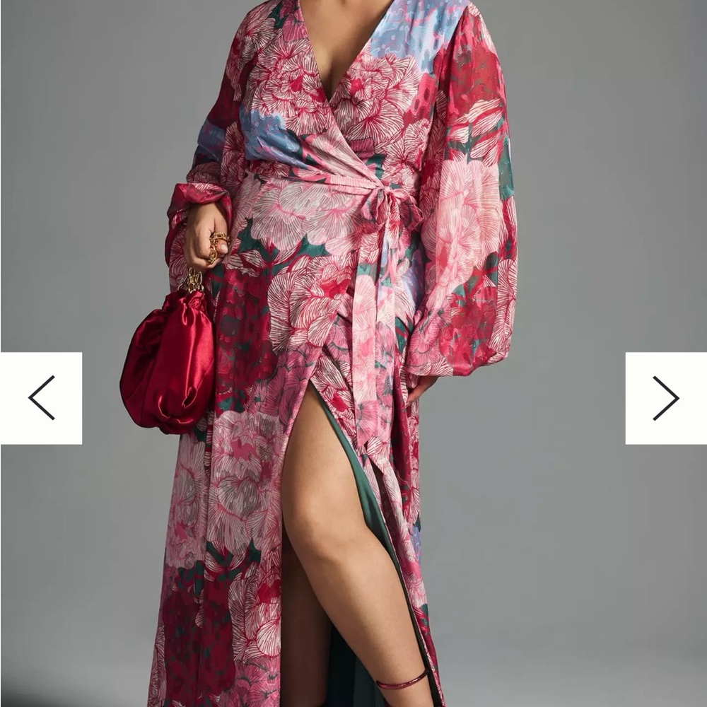 Anthropologie & Hutch Floral Wrap Maxi Dress
